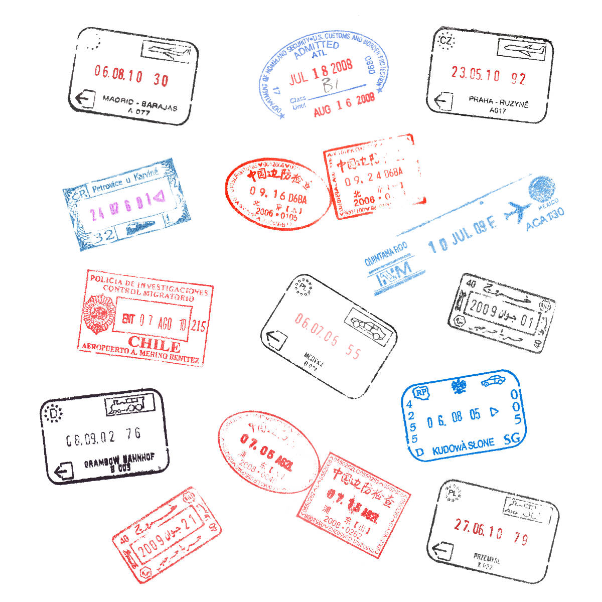 Entry stamps